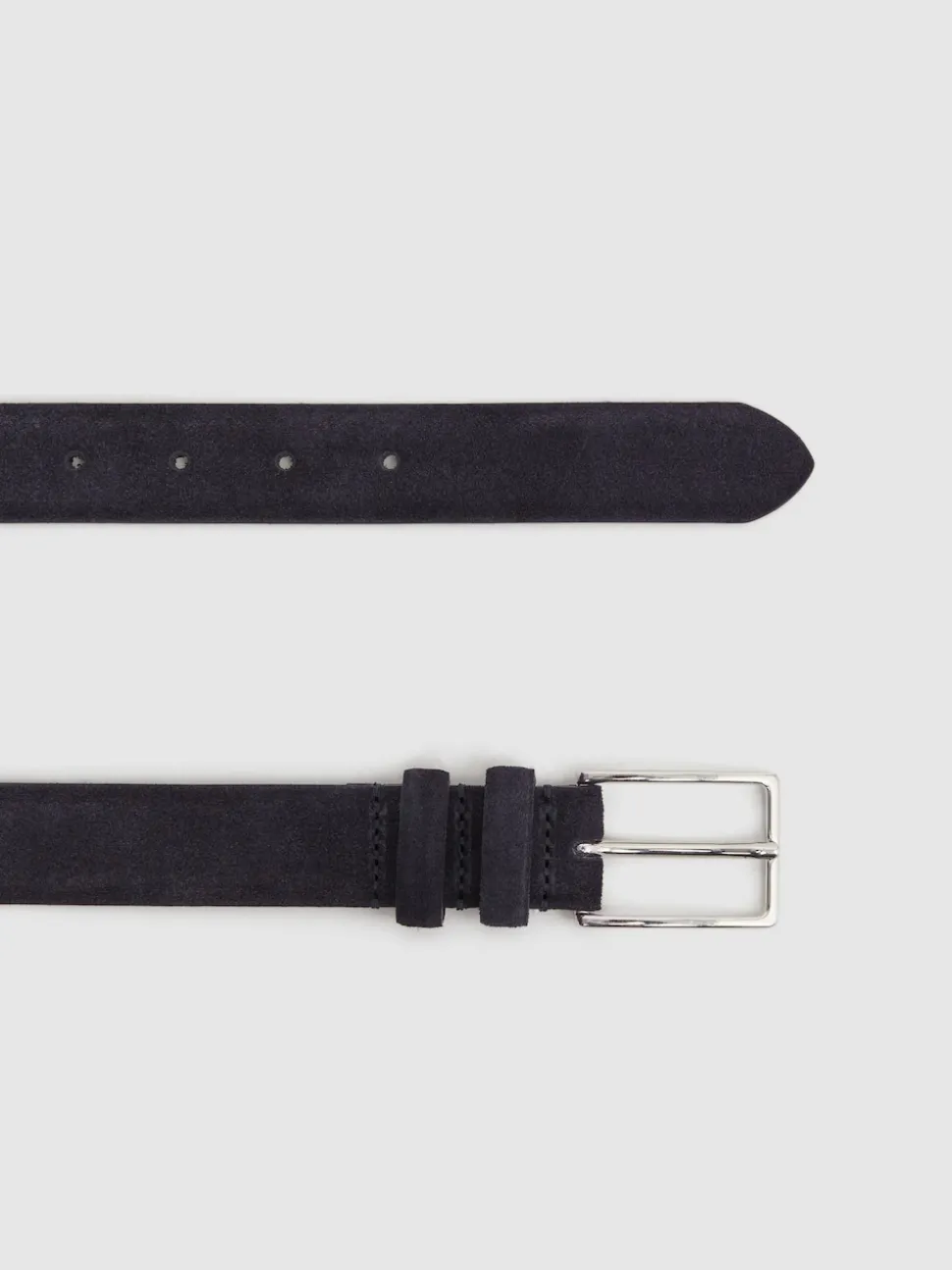 Reiss Navy Dante Suede Belt