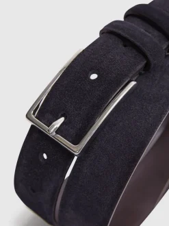 Reiss Navy Dante Suede Belt