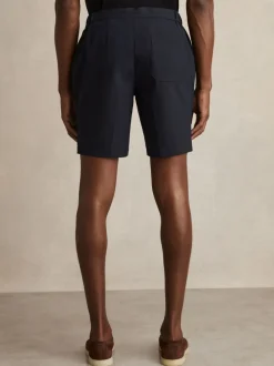 Reiss Navy Deck Drawstring Chino Shorts