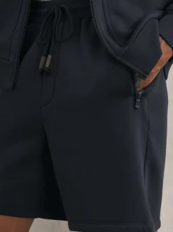 Reiss Navy Dusk Cotton-Blend Drawstring Shorts