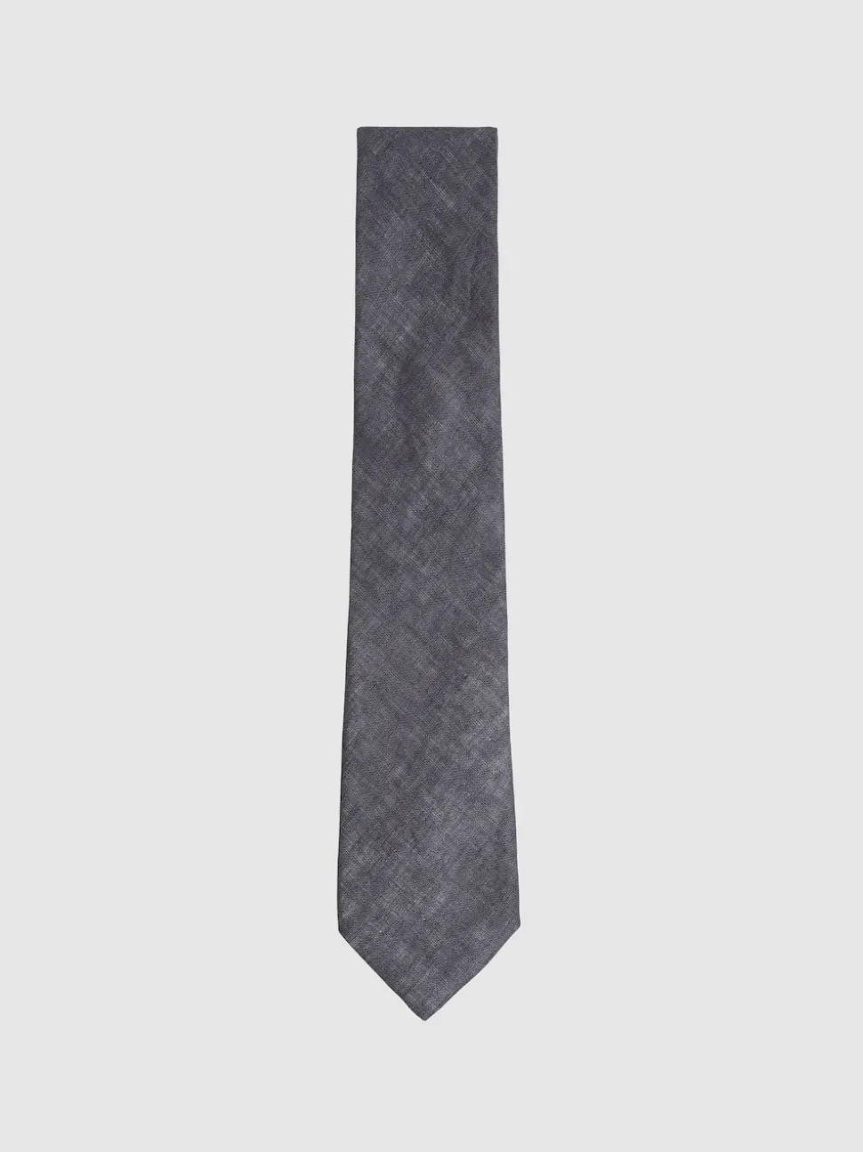 Reiss Navy Elio Linen Textured Tie