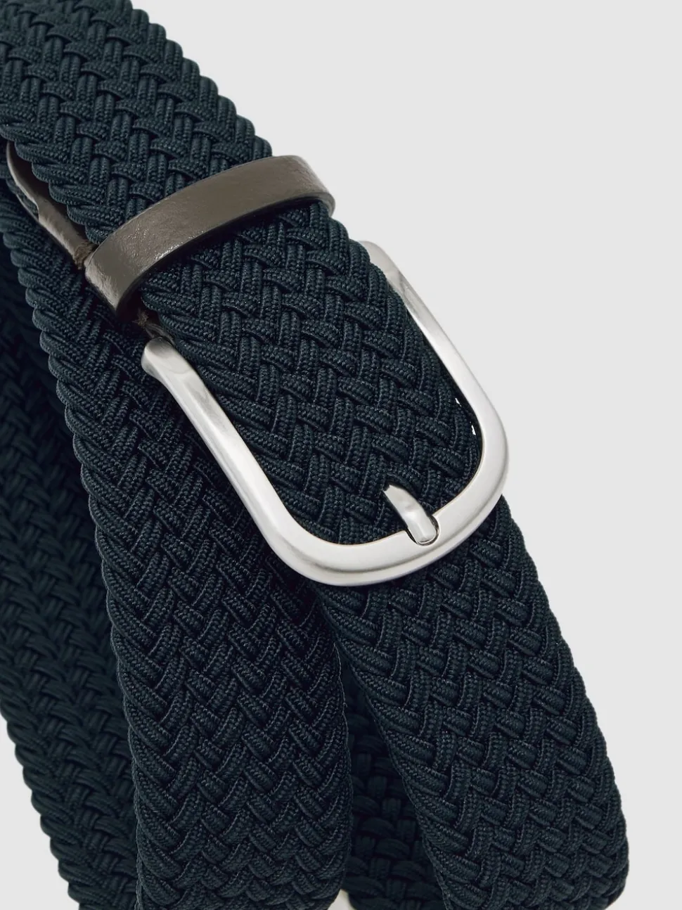 Reiss Navy Elmont Basket Weave Belt