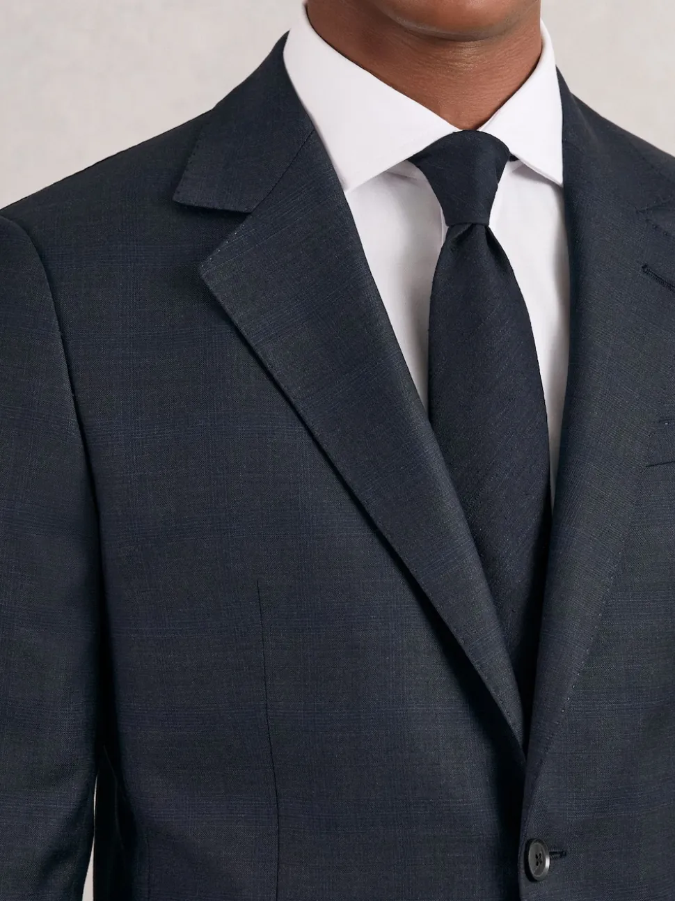 Reiss Navy Falco Silk Blend Textured Tie