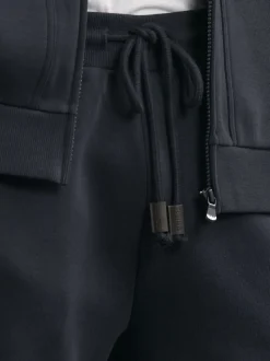 Reiss Navy Finch Cotton-Blend Drawstring Joggers