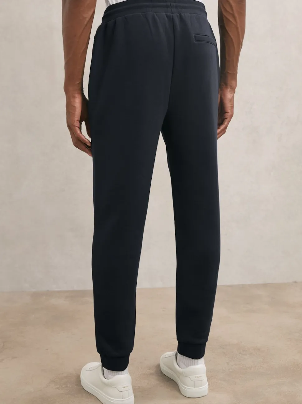 Reiss Navy Finch Cotton-Blend Drawstring Joggers