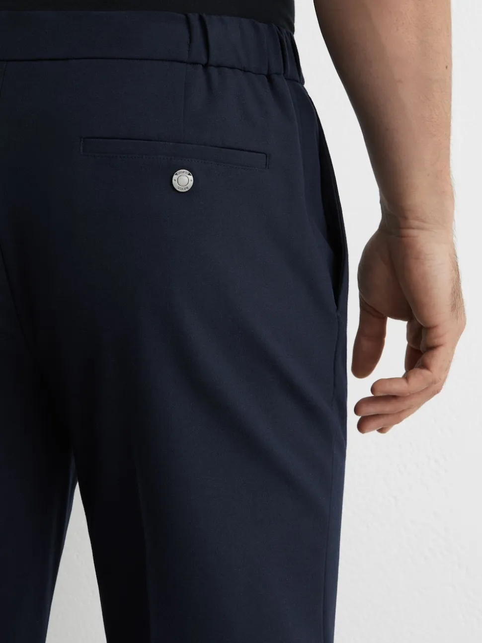 Reiss Navy Found Stretch Slim Fit Drawstring Trousers