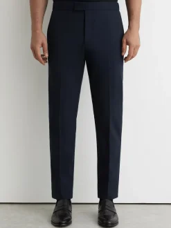 Reiss Navy Found Stretch Slim Fit Drawstring Trousers