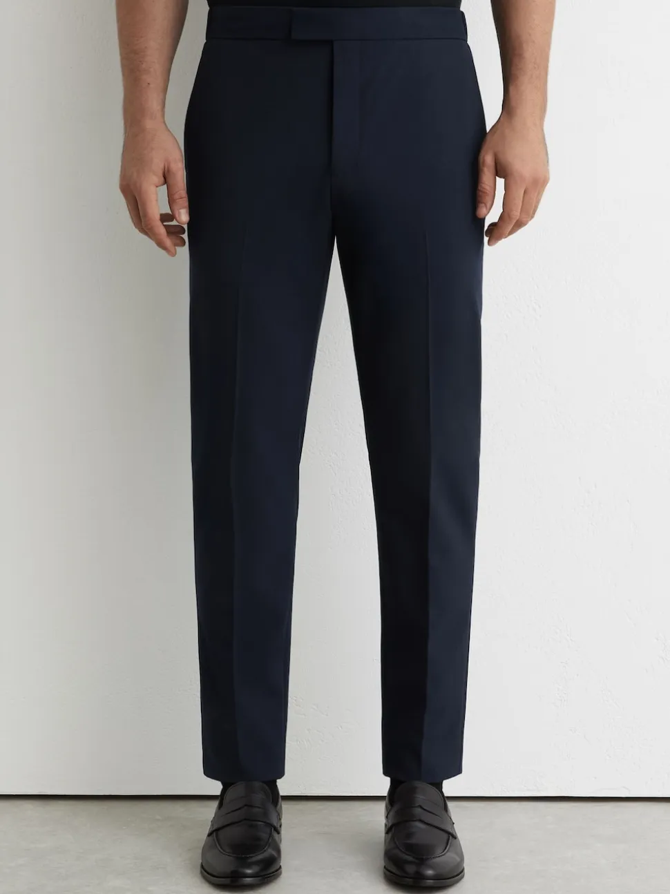 Reiss Navy Found Stretch Slim Fit Drawstring Trousers