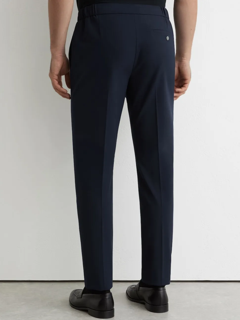 Reiss Navy Found Stretch Slim Fit Drawstring Trousers