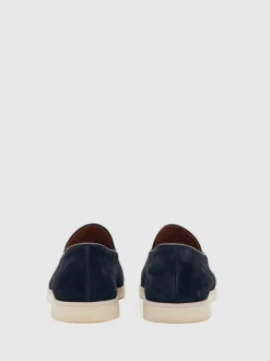 Reiss Navy Harrison Suede Tassel Loafers