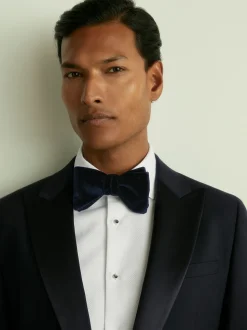 Reiss Navy Hike Velvet Bow Tie