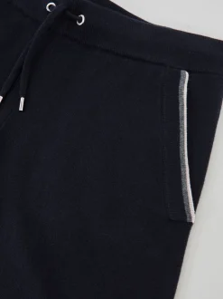 Reiss Navy Hillside Merino Wool Tipped Drawstring Joggers