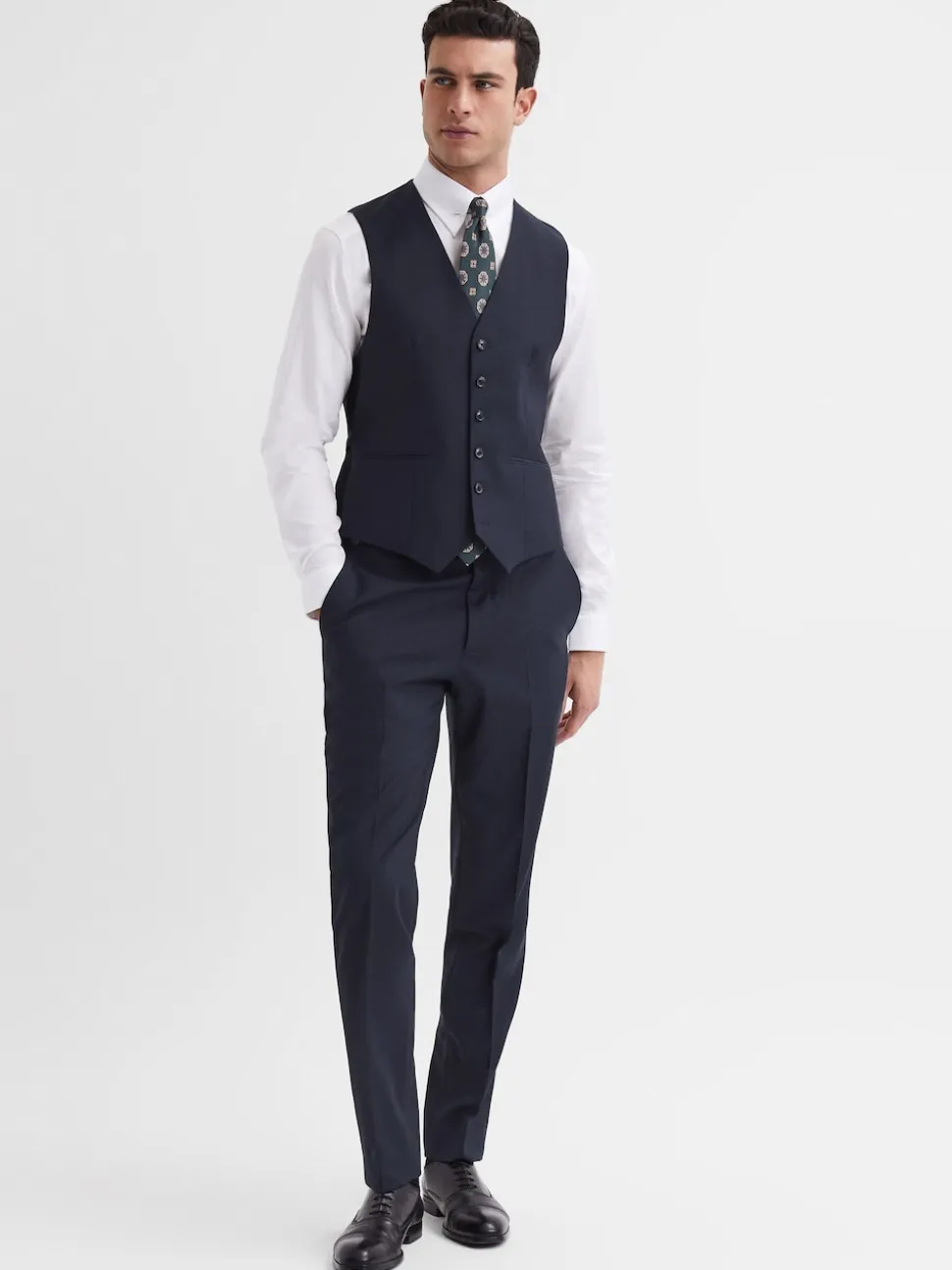 Reiss Navy Hope Modern Fit Travel Waistcoat