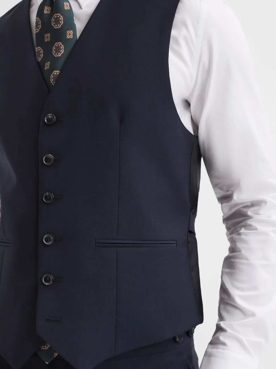Reiss Navy Hope Modern Fit Travel Waistcoat