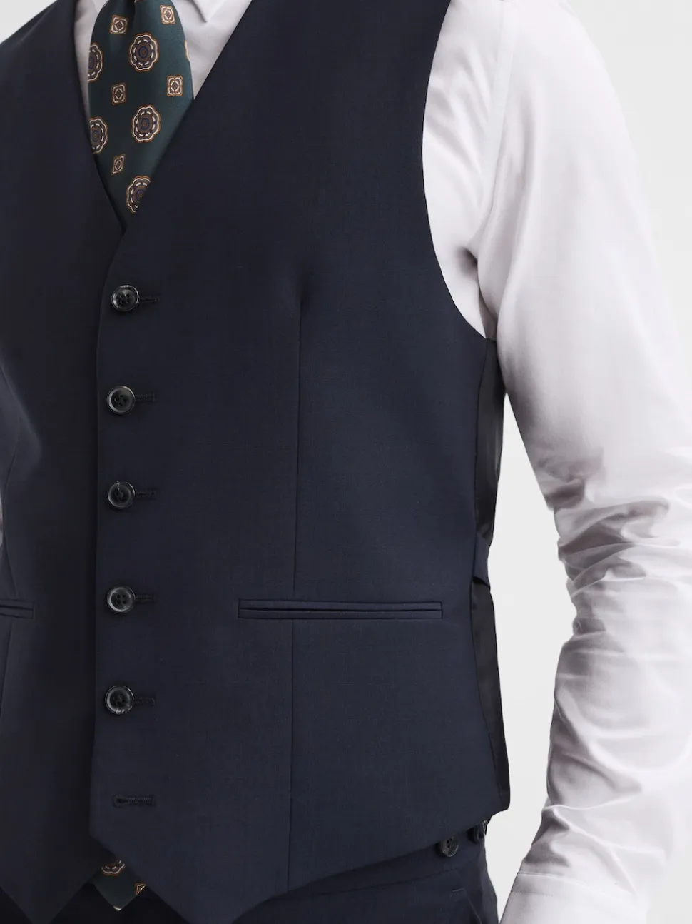 Reiss Navy Hope Modern Fit Travel Waistcoat