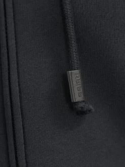 Reiss Navy Howel Cotton-Blend Zip-Through Hoodie