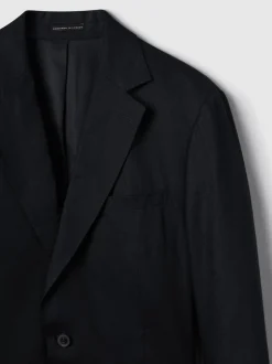 Reiss Navy Kin Single Breasted Linen Blazer Tailored-Fit