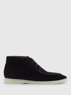 Reiss Navy Loftus Suede Chukka Boots