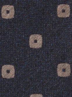 Reiss Navy Marco Silk-Wool Square-Medallion Tie