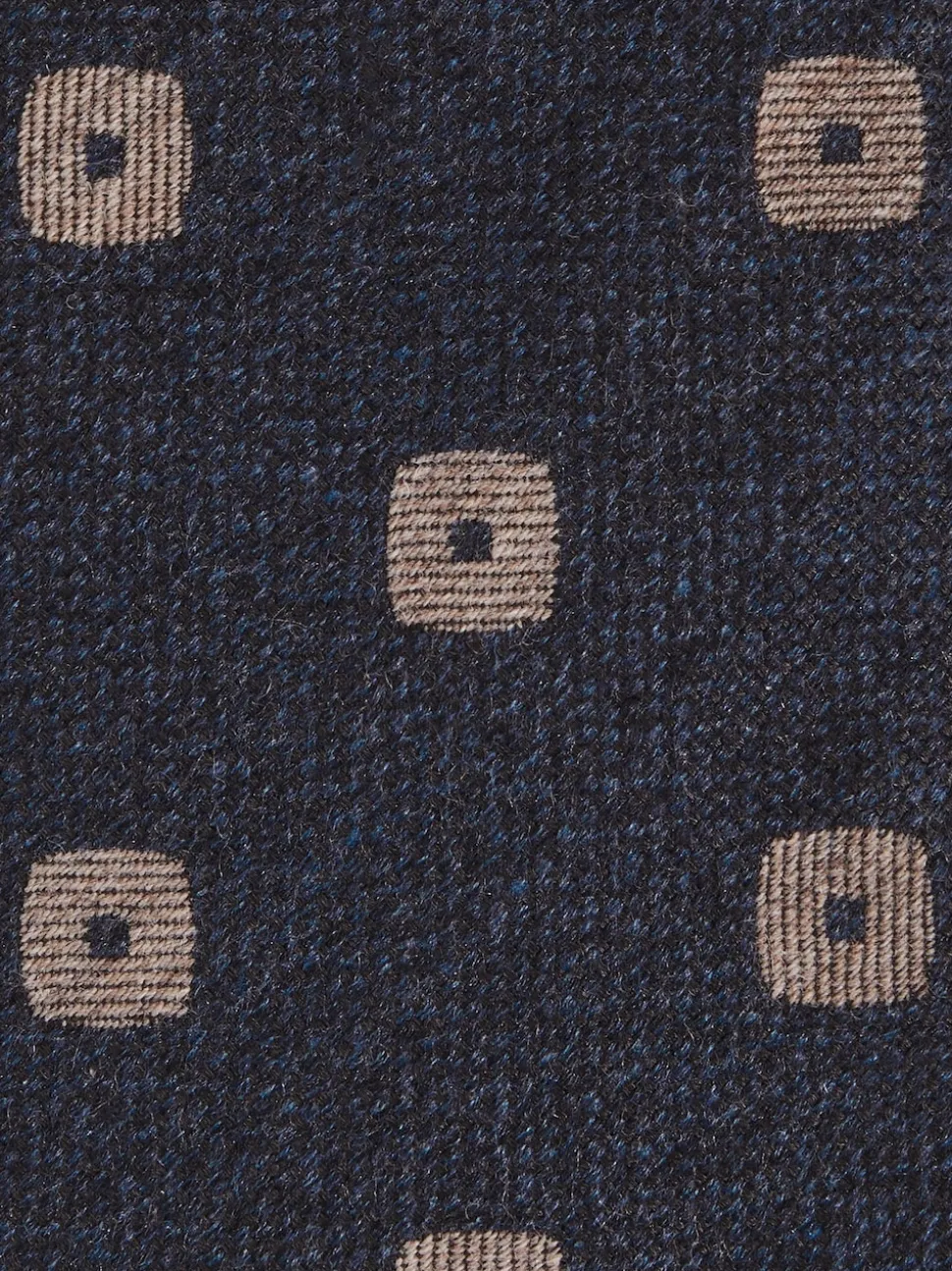 Reiss Navy Marco Silk-Wool Square-Medallion Tie