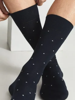 Reiss Navy Mario Spot Polka Dot Socks
