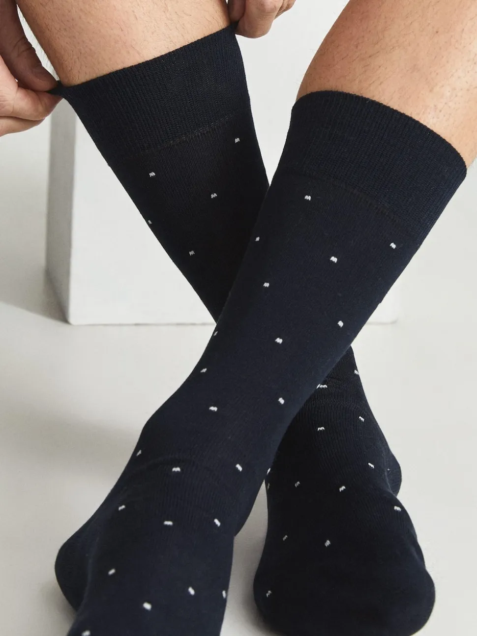Reiss Navy Mario Spot Polka Dot Socks