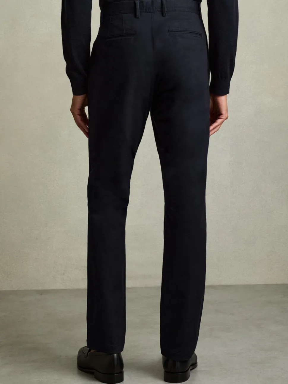 Reiss Navy Pitch Washed-Cotton Slim-Fit Chinos
