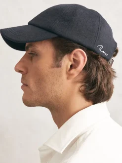 Reiss Navy Sable Wool-Blend Baseball Cap
