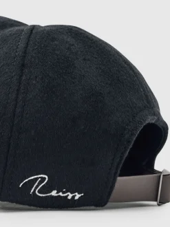 Reiss Navy Sable Wool-Blend Baseball Cap