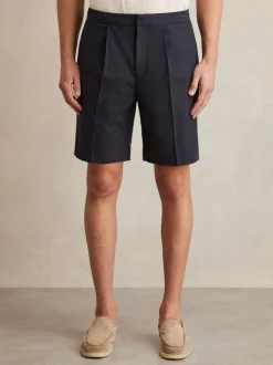 Reiss Navy Sussex Relaxed Drawstring Shorts
