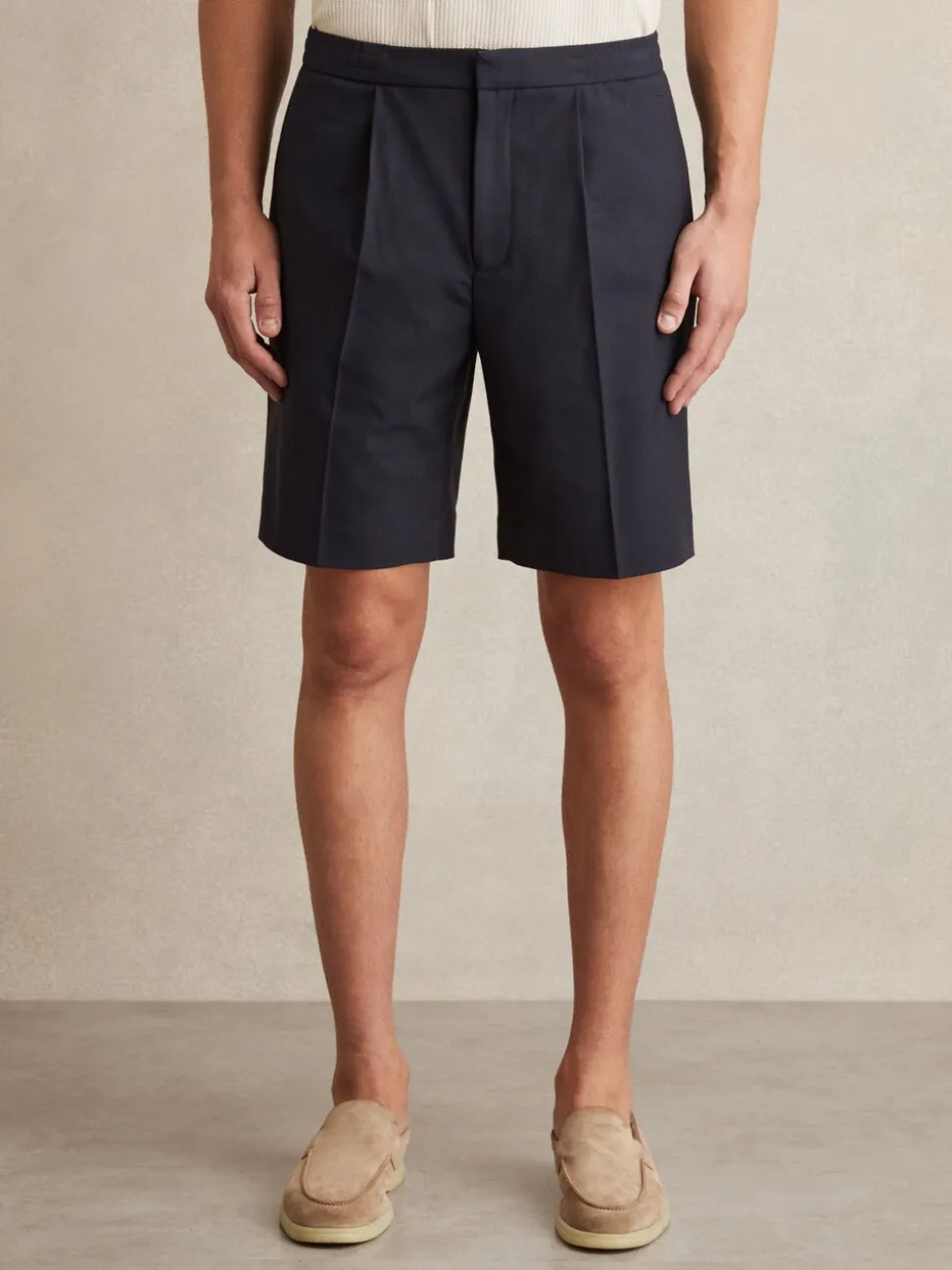 Reiss Navy Sussex Relaxed Drawstring Shorts