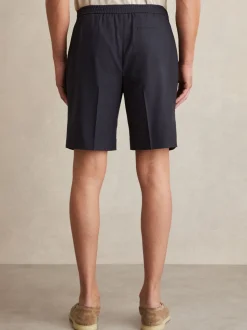 Reiss Navy Sussex Relaxed Drawstring Shorts