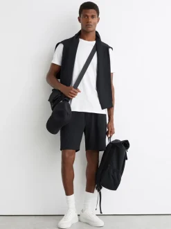 Reiss Navy Tavolla Textured Drawstring Shorts