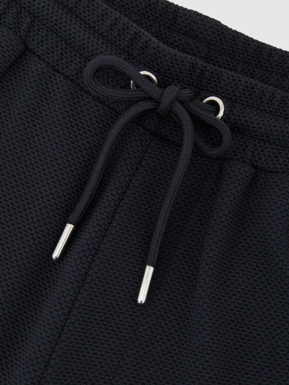 Reiss Navy Tavolla Textured Drawstring Shorts