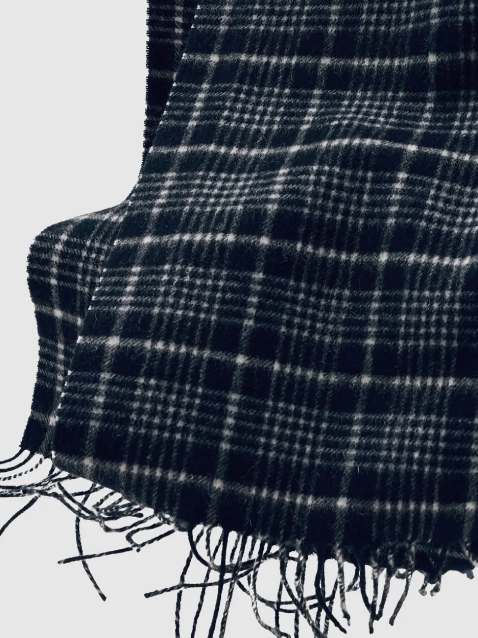 Reiss Navy Theo Scarf Wool-Cashmere Check Scarf