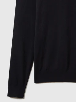 Reiss Navy Wessex Merino Wool Crew Neck Jumper