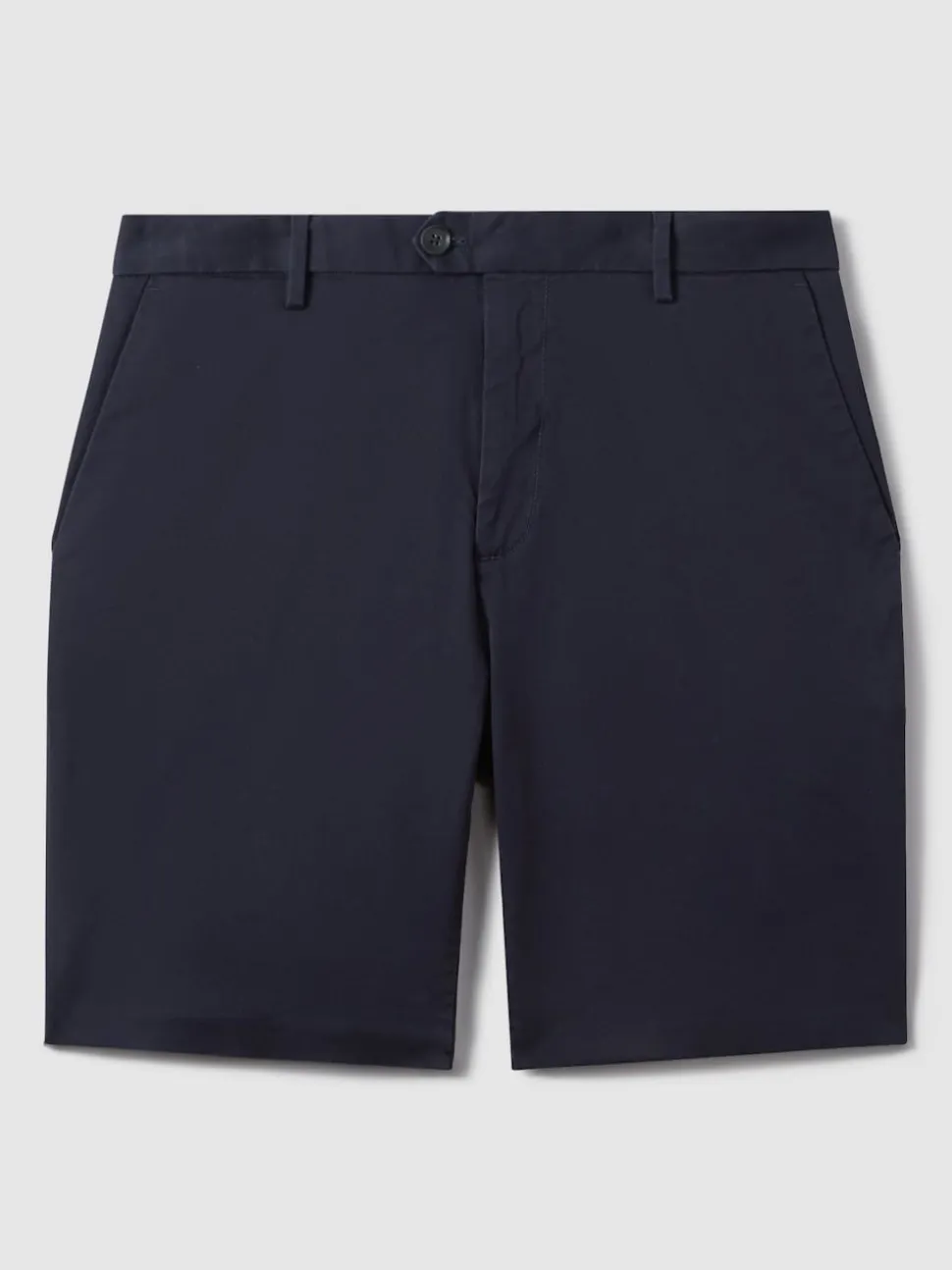 Reiss Navy Wicket Cotton Chino Shorts with Stretch