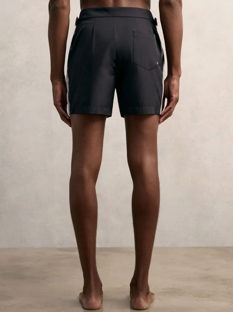 Reiss Navy/Blue Stripe Sol Stripe Side Adjuster Swim Shorts