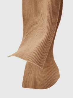 Reiss Oatmeal Alderny Atelier 100% Cashmere Rib-Knit Scarf