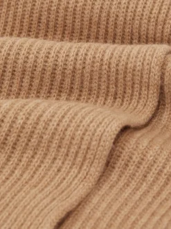 Reiss Oatmeal Alderny Atelier 100% Cashmere Rib-Knit Scarf