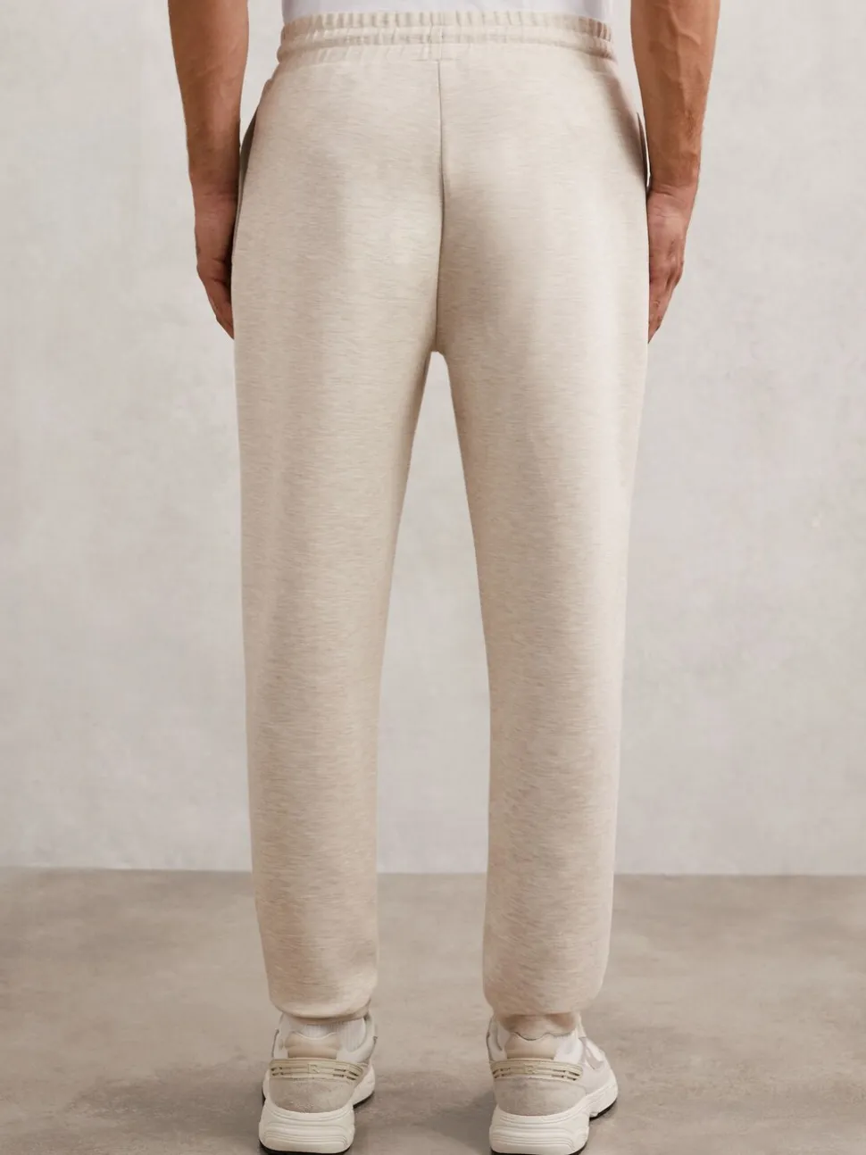 Reiss Oatmeal Bell Jersey Drawstring Cuffed Joggers