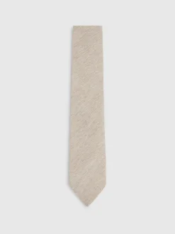 Reiss Oatmeal Donato Wool-Silk Textured Tie