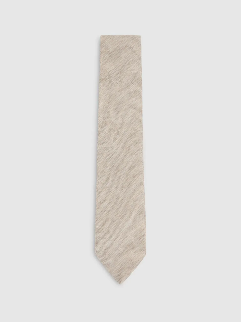 Reiss Oatmeal Donato Wool-Silk Textured Tie