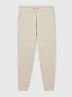 Reiss Oatmeal Melange Jose Drawstring Fleece Lined Joggers