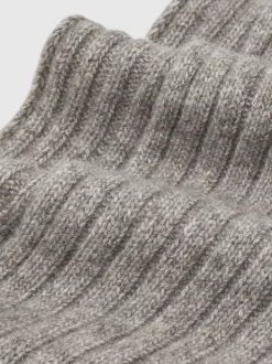 Reiss Oatmeal Melange Swinly Chunky Rib Wool Blend Scarves