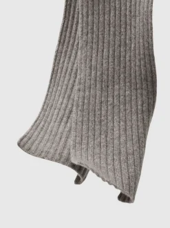 Reiss Oatmeal Melange Swinly Chunky Rib Wool Blend Scarves