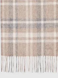 Reiss Oatmeal Multi Charis Wool-Cashmere Check Scarf