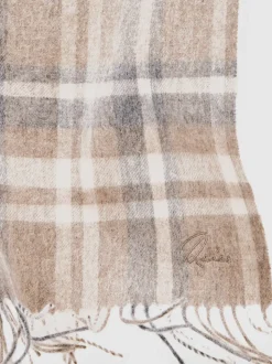 Reiss Oatmeal Multi Charis Wool-Cashmere Check Scarf