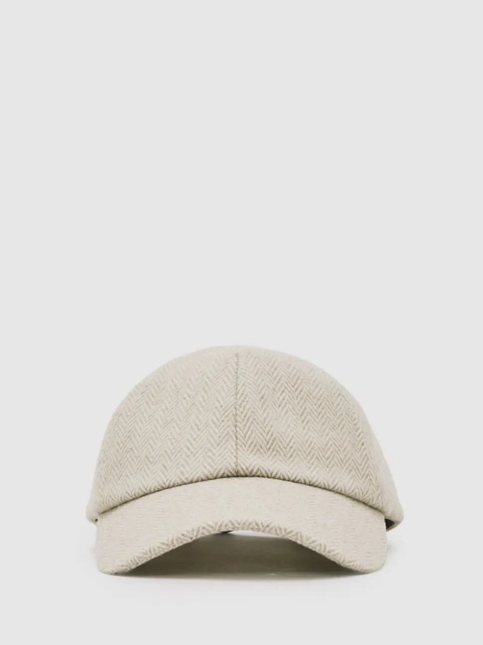 Reiss Oatmeal Salas Herringbone Cap with Wool