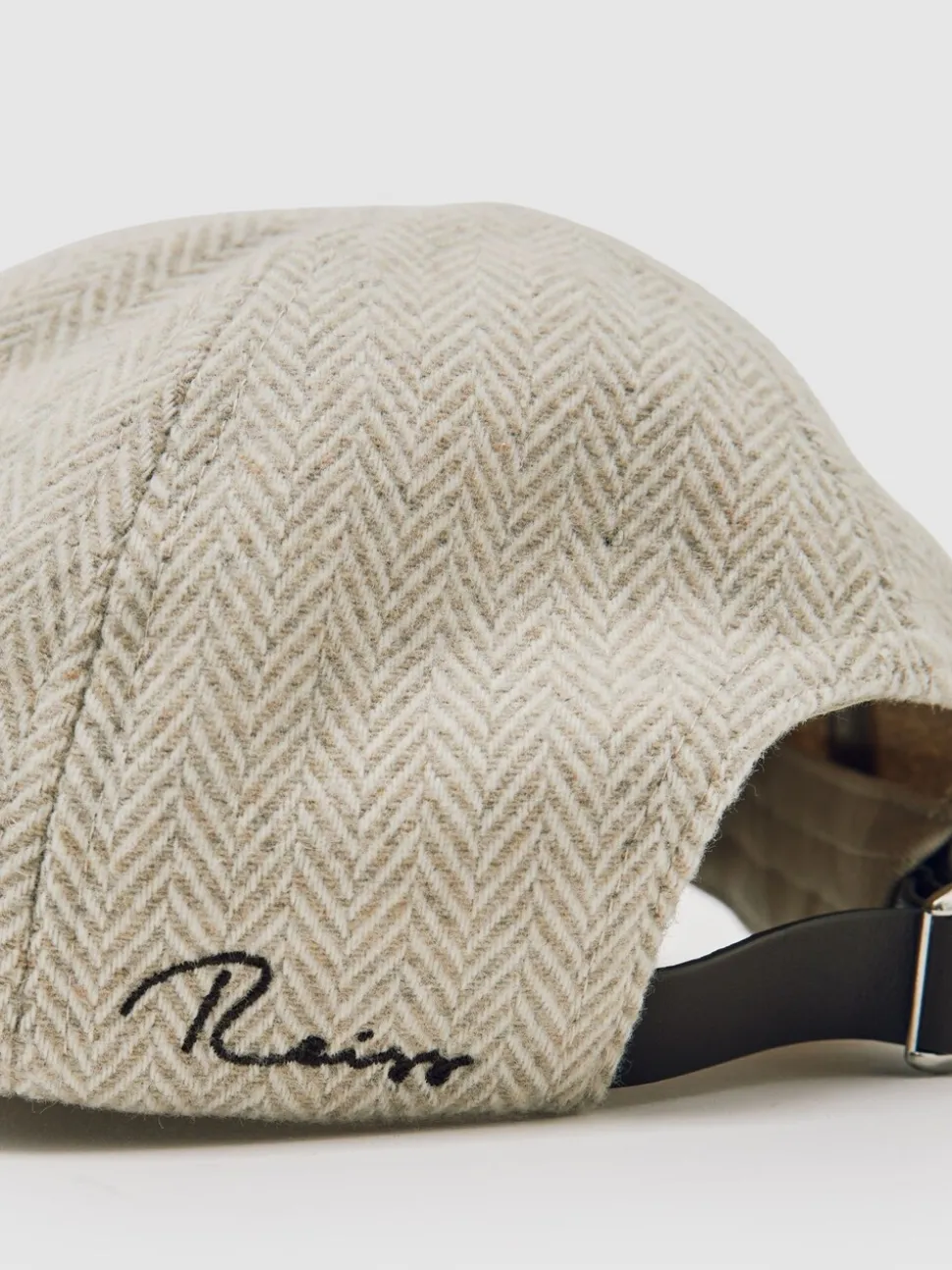 Reiss Oatmeal Salas Herringbone Cap with Wool